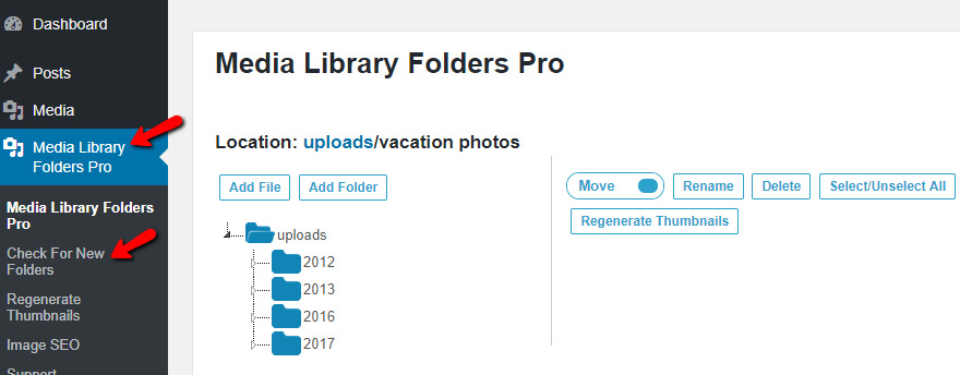 delete media files from wordpress