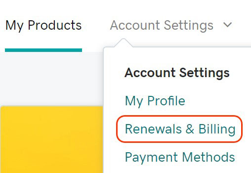 click godaddy account settings renewals billing