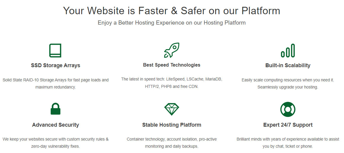 feature packed hosting with greengeeks