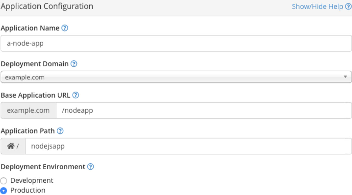 greengeeks nodejs application configuration