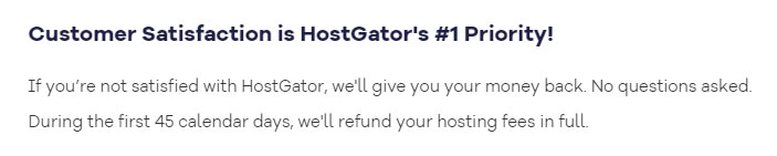 hostgator money back guarantee
