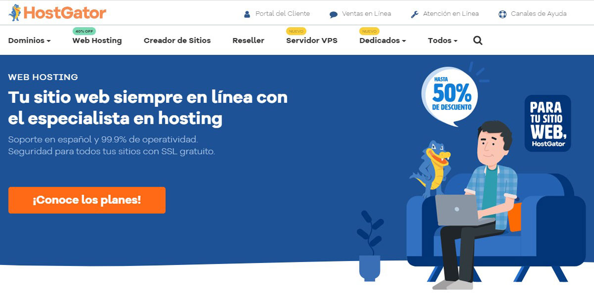 HostGator Colombian Homepage