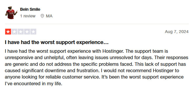 hostinger lacks personalized support