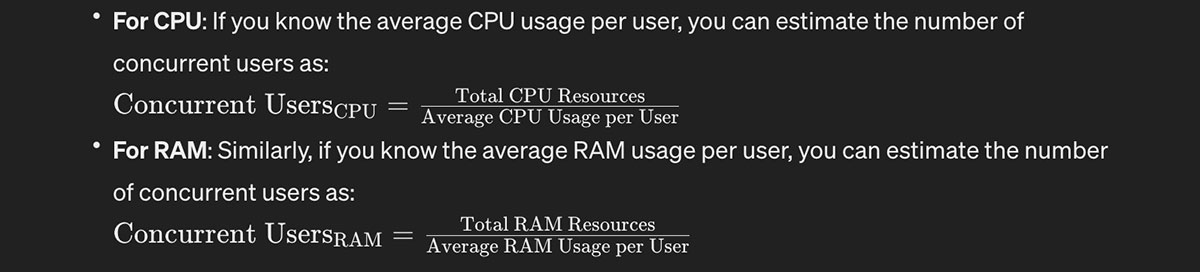 calculate concurrent users