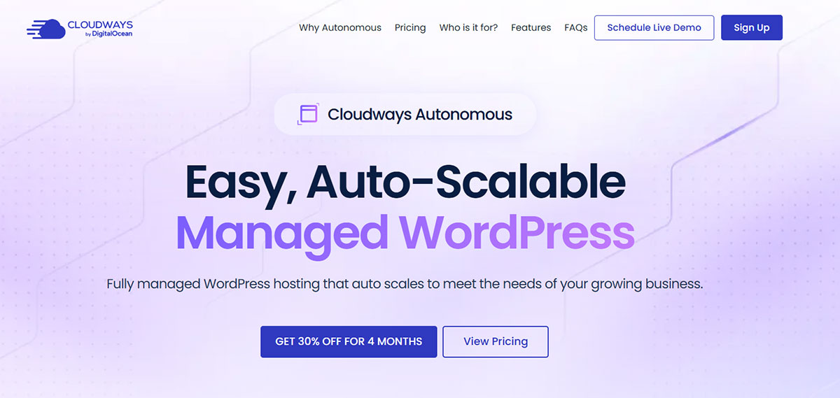 cloudways auto scalable servers