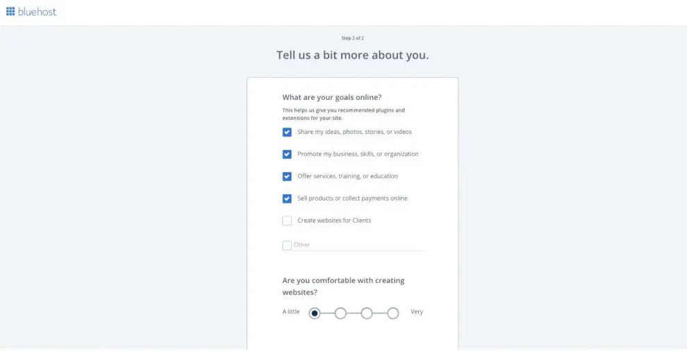 start a blog with bluehost