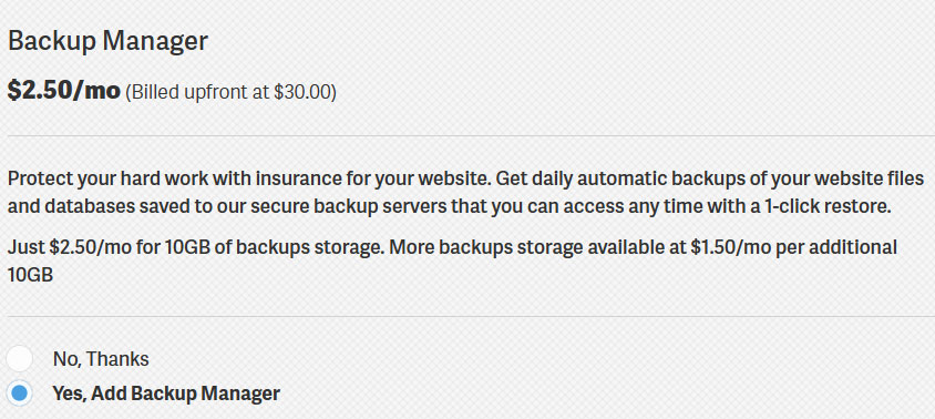 backup manager with inmotion hosting