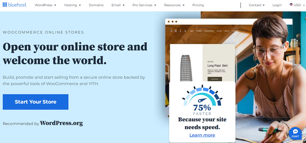 bluehost for ecommerce