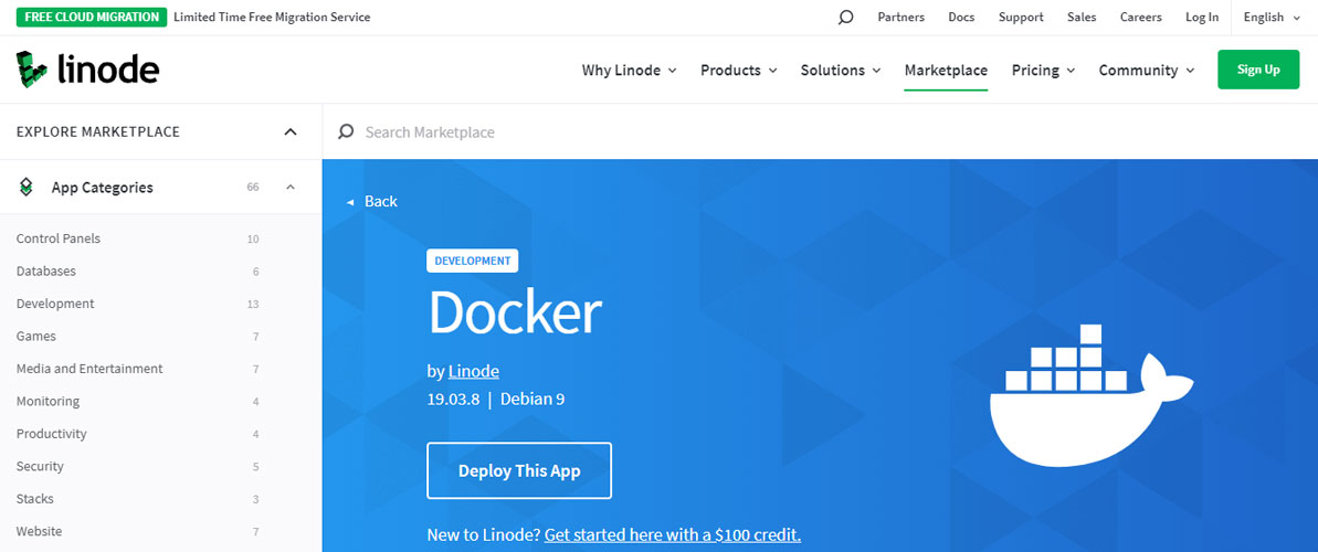 linode docker app