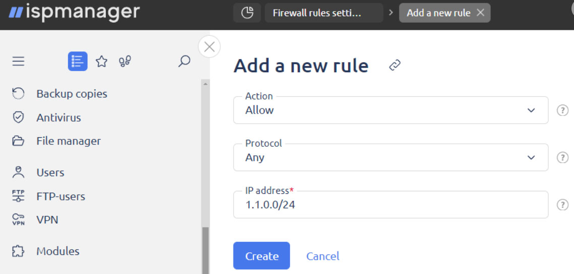 ispmanagers firewall