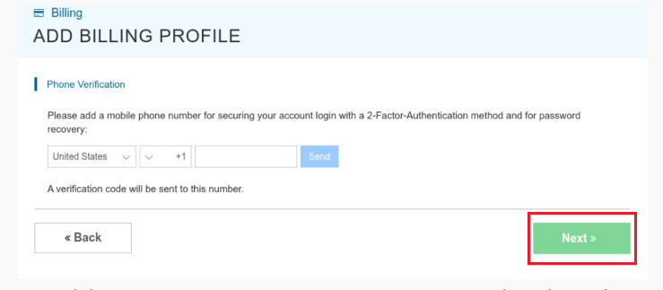 kamatera phone number authentication