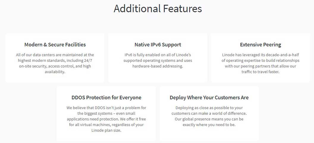 linode server features