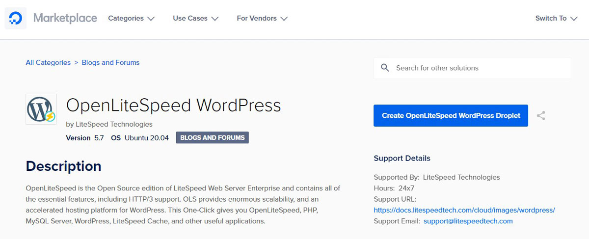 digital ocean litespeed cloud hosting
