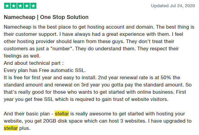 namecheap review on trustpilot
