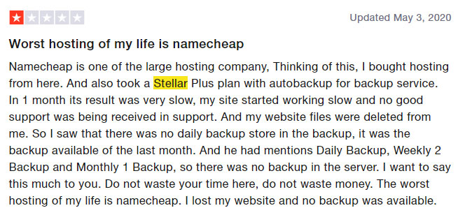 namecheap negative customer review