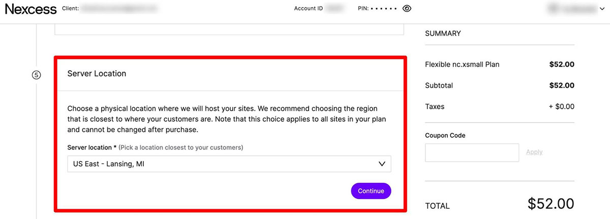 nexcess server location options