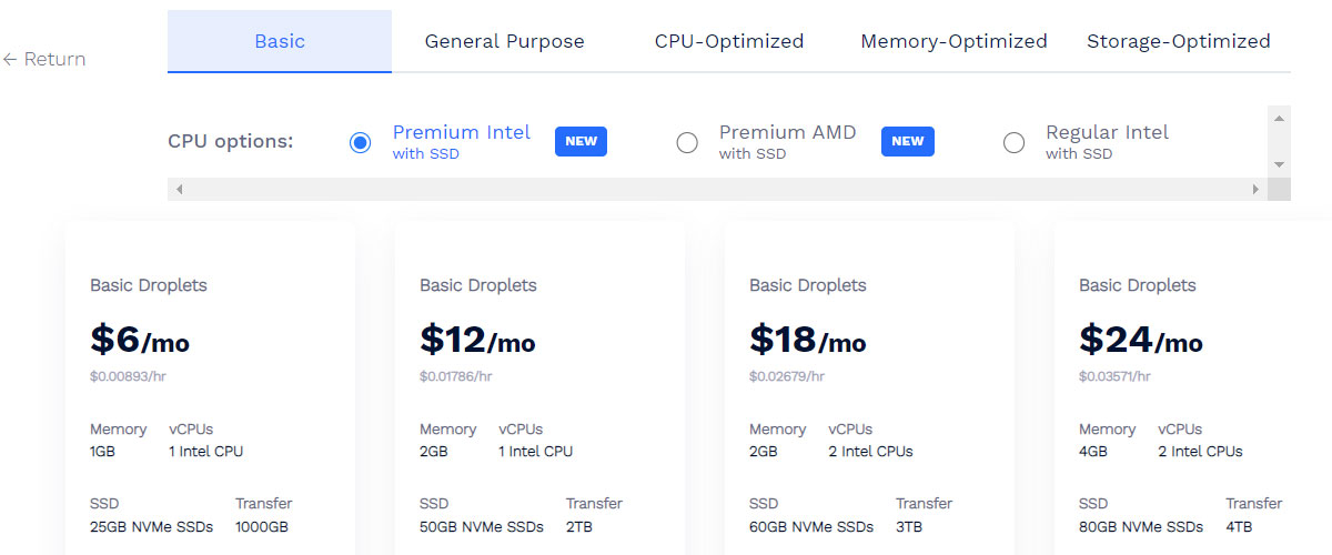 digital ocean nmve pricing