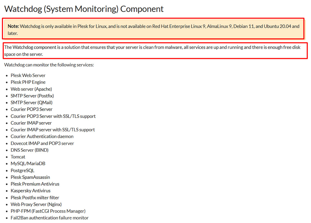 watchdog plesks service check tool