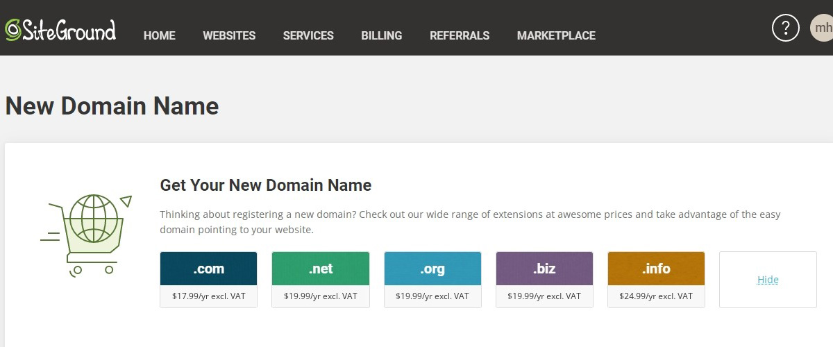 tld availability siteground