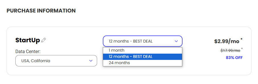 purchase information siteground billing terms