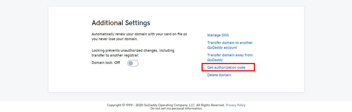 get authorization code godaddy