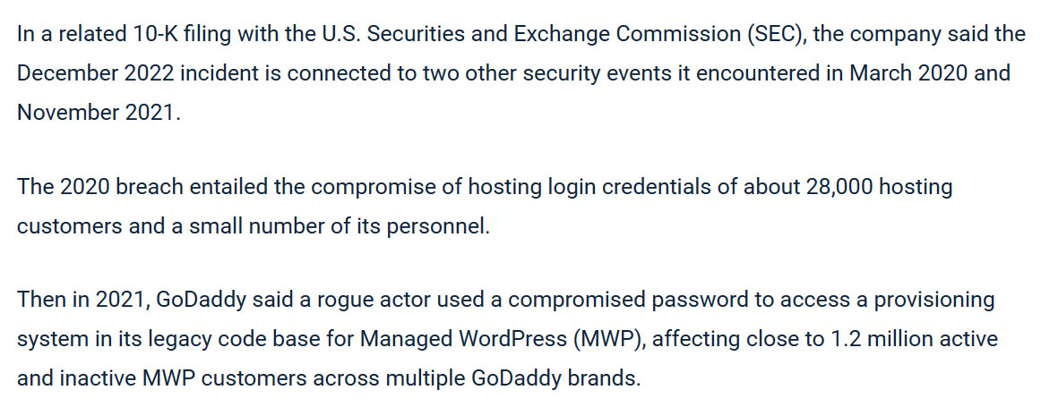 security breach of godaddy