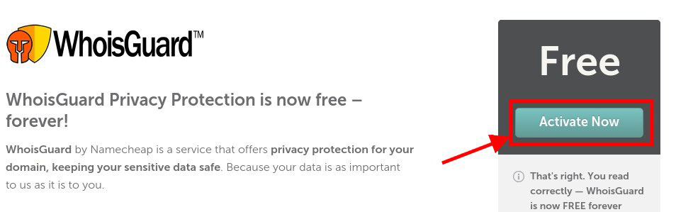 namecheap free whoisguard forever