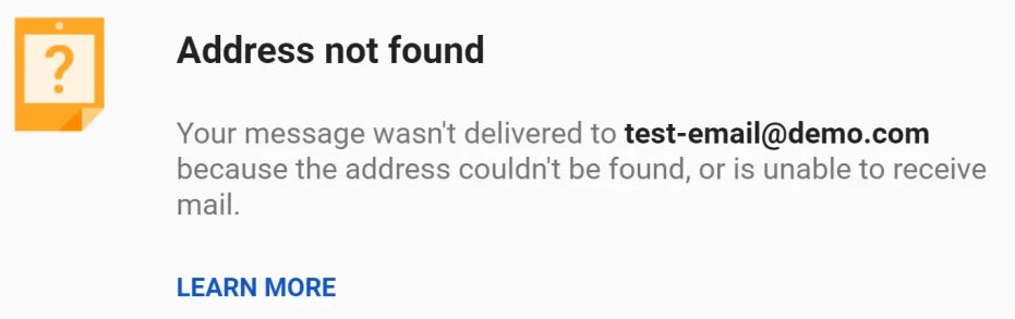 email bouncing notice