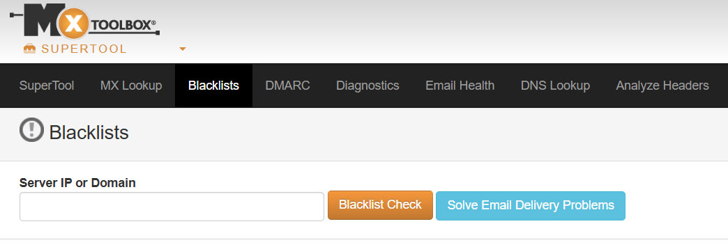 mxtoolbox checking blacklisted ip