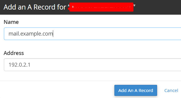 a record adding with ip