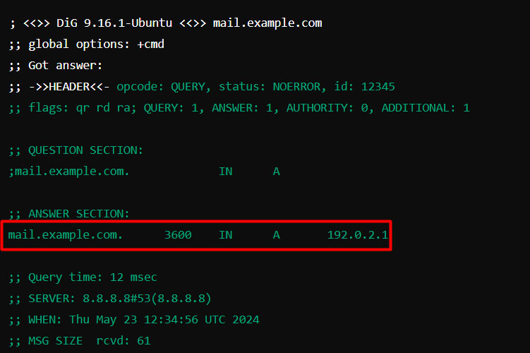 mail server output