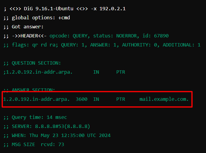 reverse dns for mail server