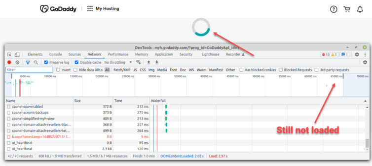godaddy cpanel slow