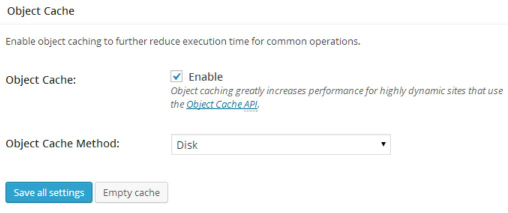 W3 Total Cache Object Cache