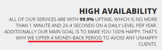 money back period undisclosed