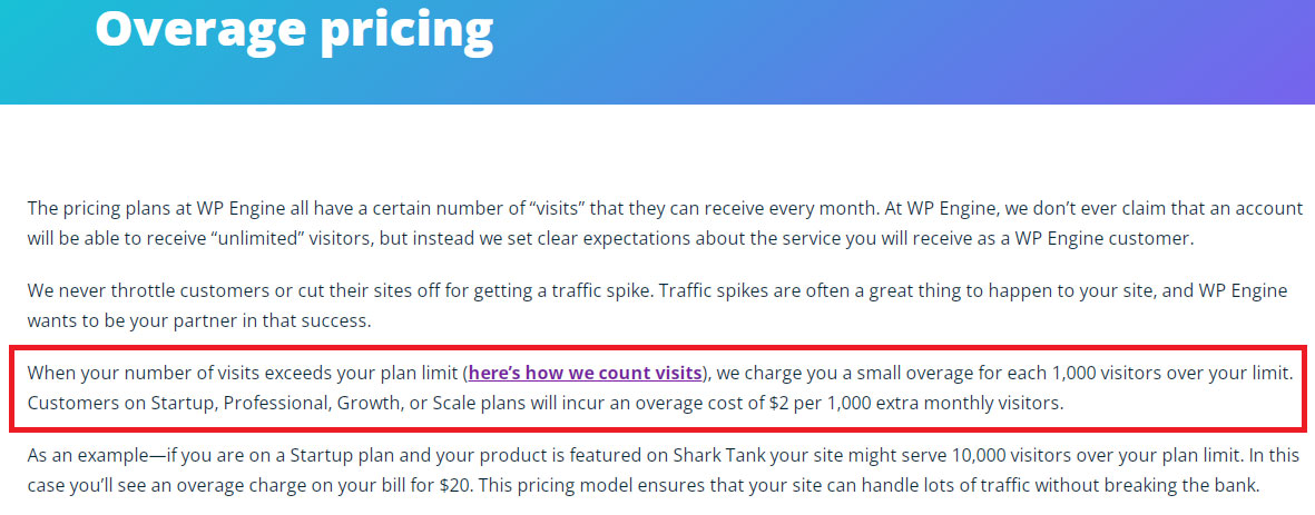 wp engine extra charges