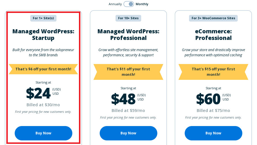 wpengine startup plan price