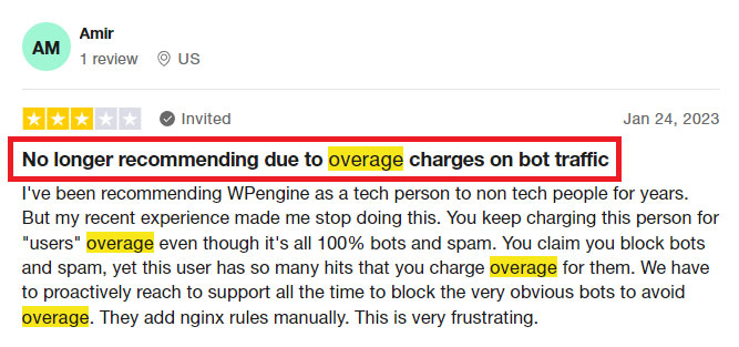 wpengine review on trustpilot