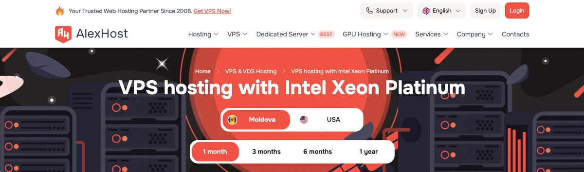 alexhost 16 vcpu platinum vps