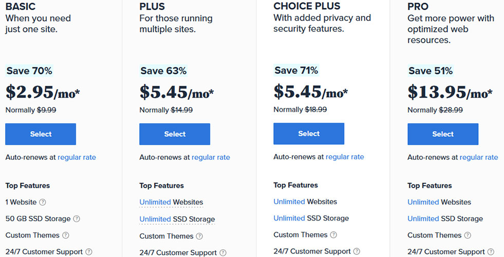 bluehost pricing