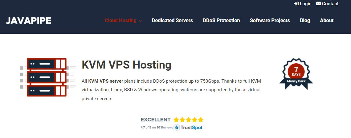 javapipe kvm vps server