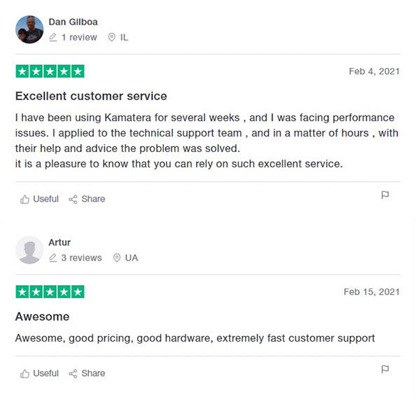 kamatera trustpilot reviews