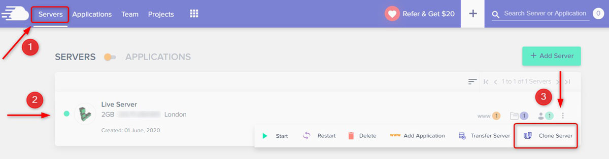 clone server in cloudways
