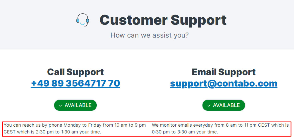 contabo support