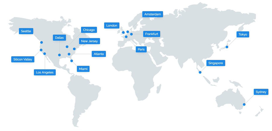 vultr datacenters on the map
