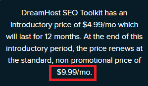 dreamhost seo toolkit renewal price