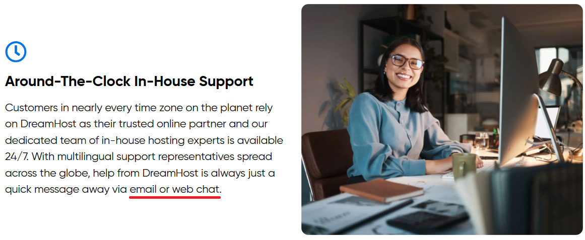 limited dreamhost support options