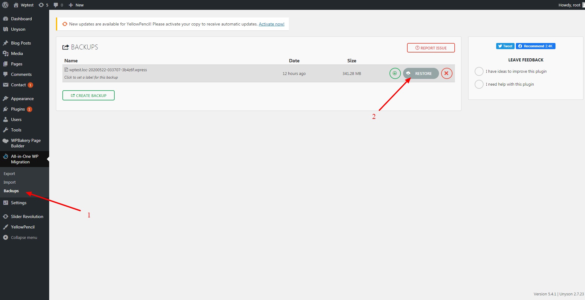 all in on migration backups