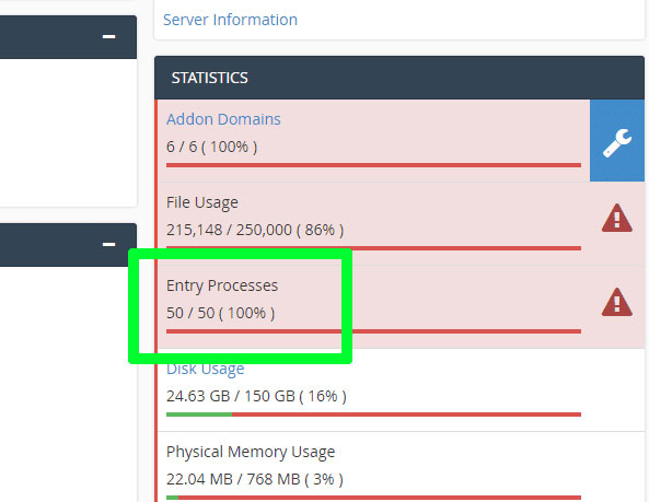 entry process cpanel