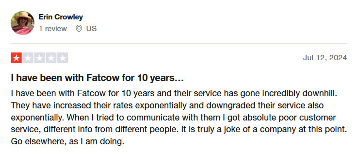fatcow review loyal customers leaving